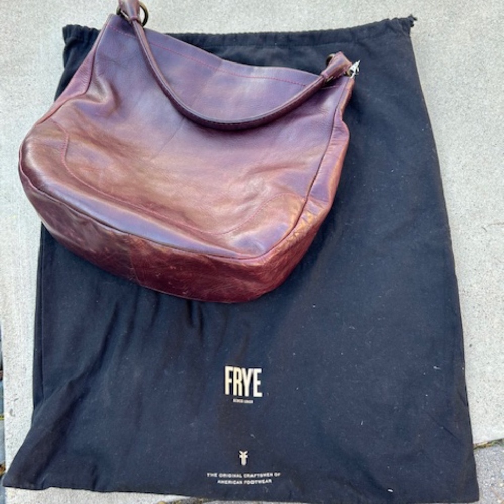 NEW LOW PRICE! FRYE HOBO BAG Burgundy 100% Leather Excellent condition!